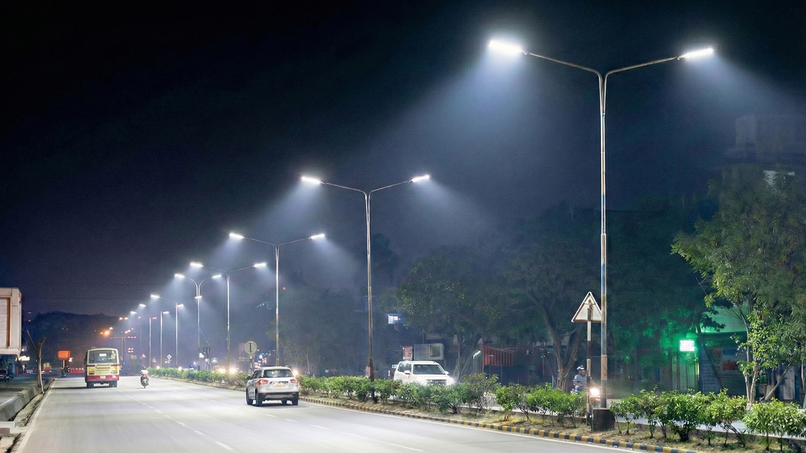 After LT Installation - Illuminated Roadway with LT Lighting